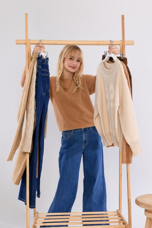 Pull duveteux col rond