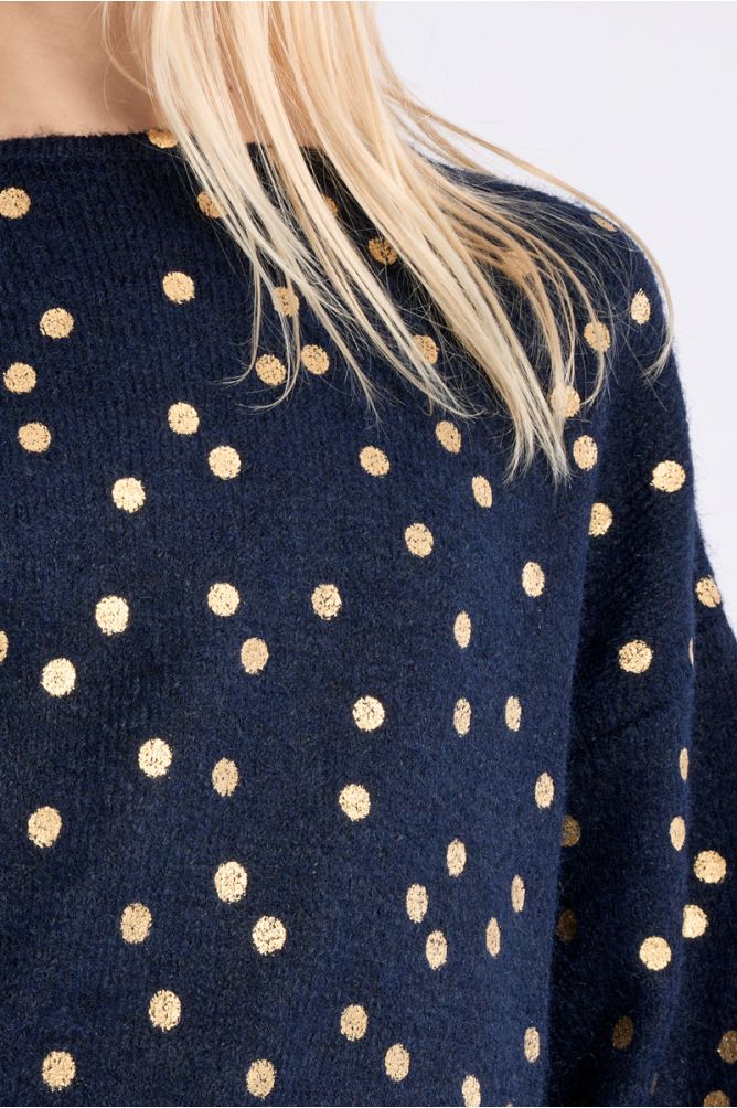 Jersey de manga larga y estampado lunares