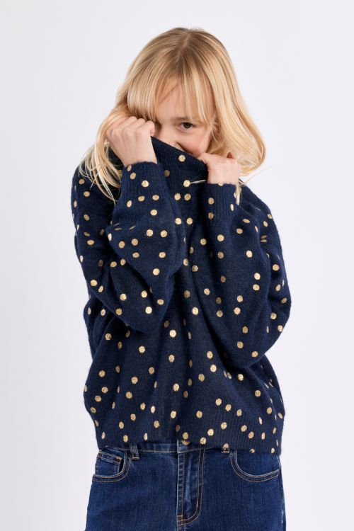 Jersey de manga larga y estampado lunares