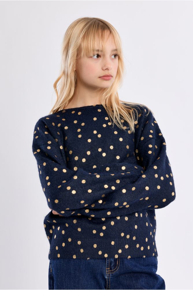 Knitted Sweater, Polka Dot Print