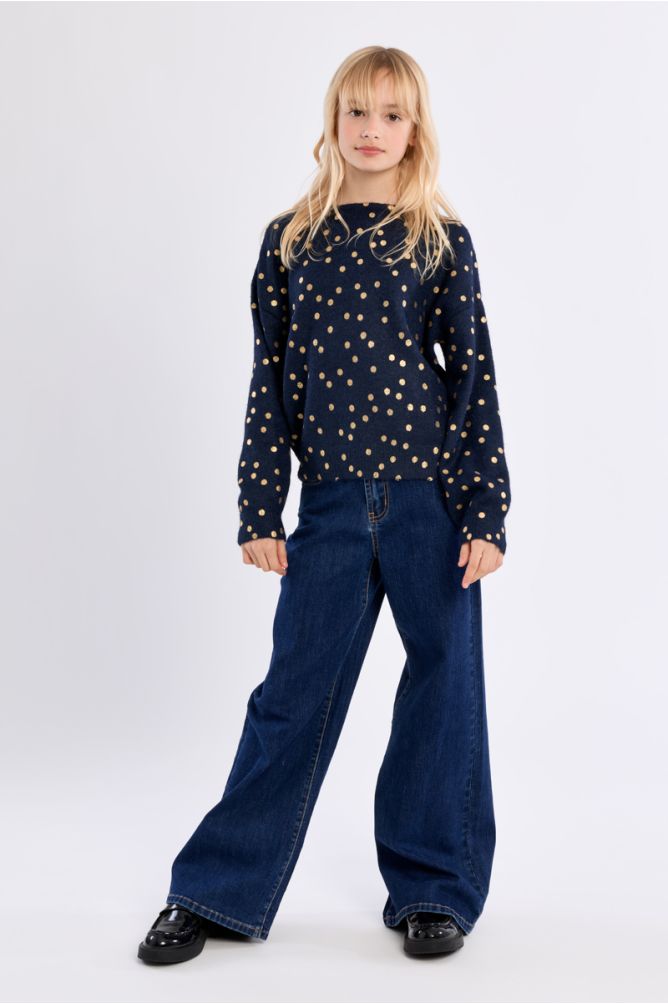 Knitted Sweater, Polka Dot Print