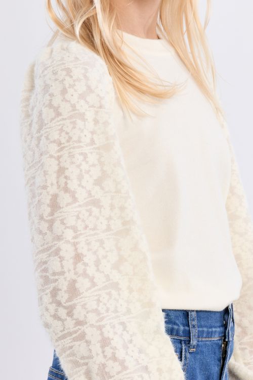 Pull en maille, manches fantaisie