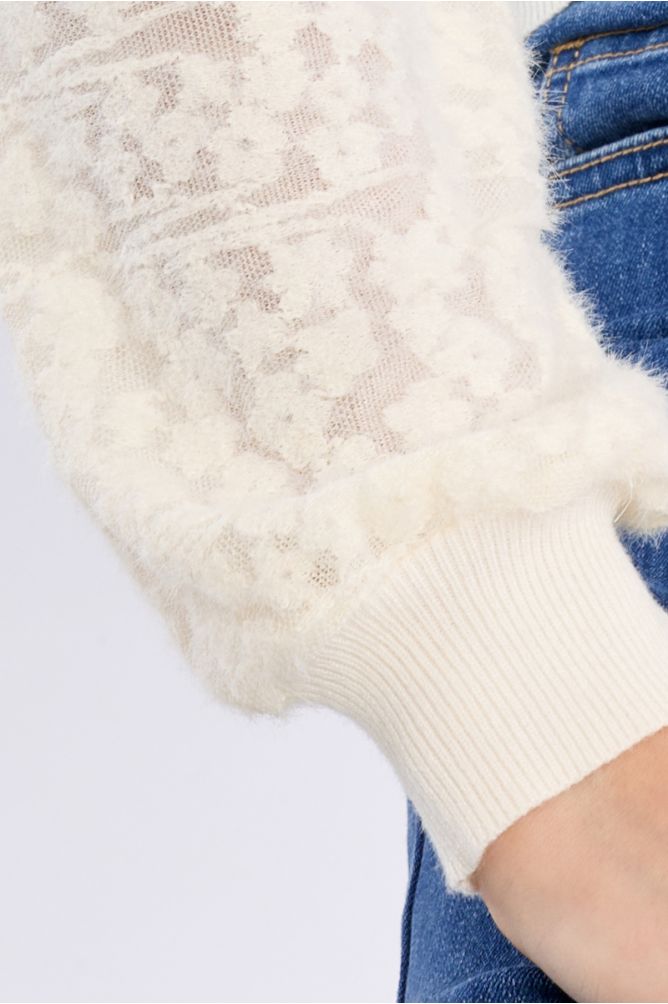 Maglione in maglia con maniche fantasia - Molly Bracken Girl