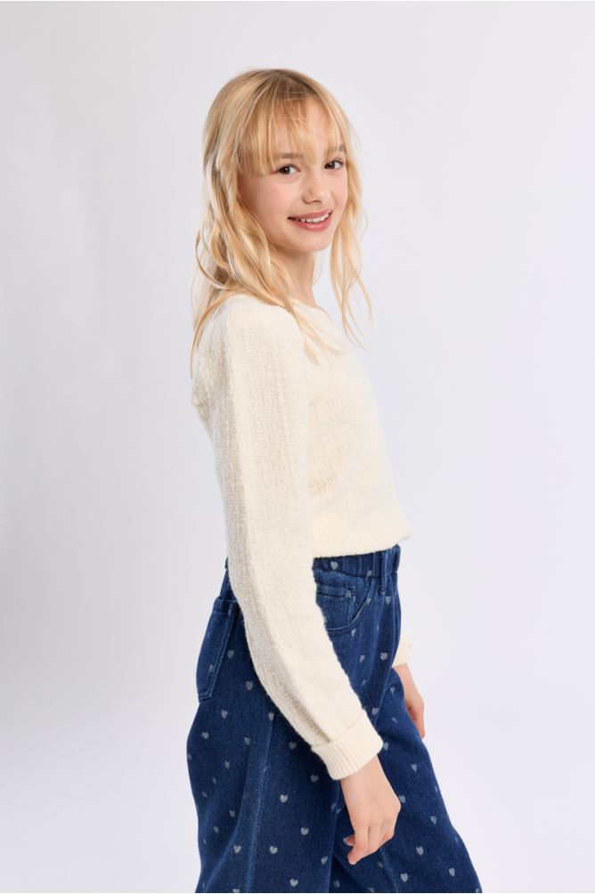 Pull en maille, épaules froncées