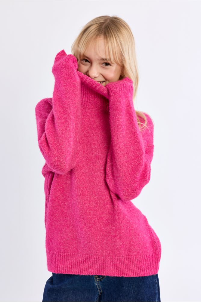 Pull oversize, col roulé