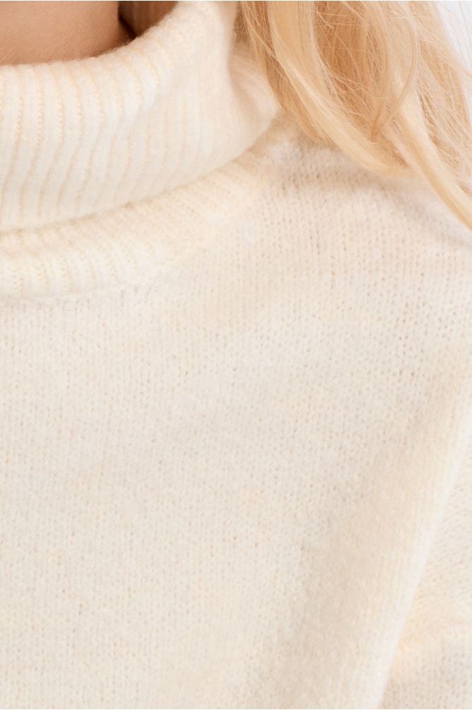 Pull oversize, col roulé