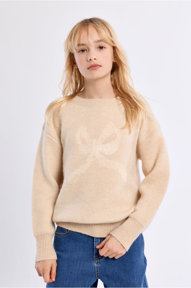 Maglione in maglia con motivo fiocco - Molly Bracken Girl