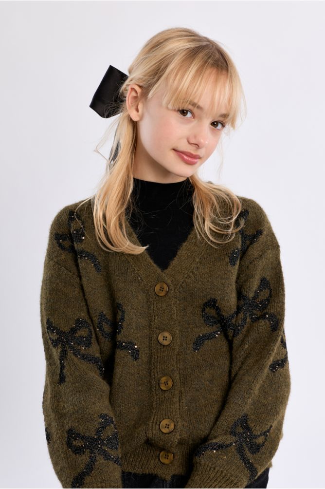 Cardigan à nœuds boutonnés