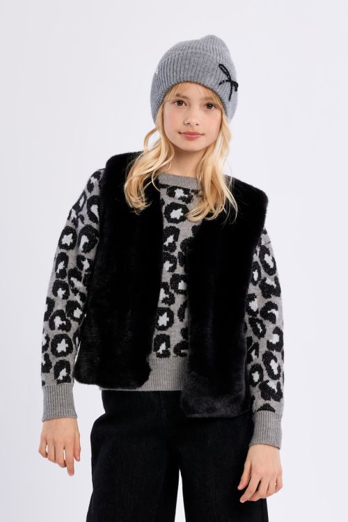 Sleeveless Faux Fur Jacket