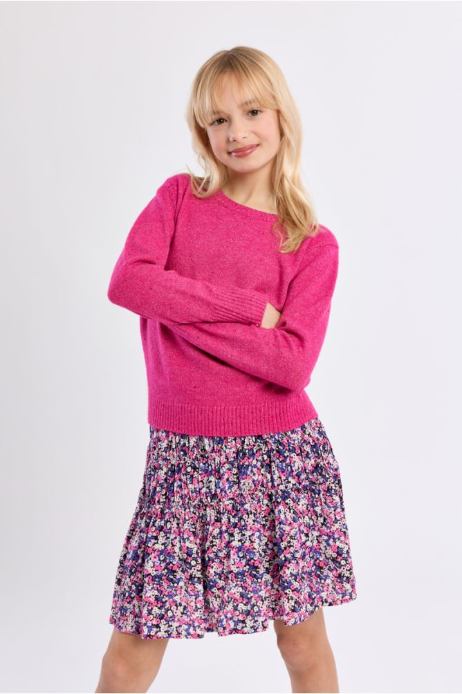 Short Ruffled Skirt, Floral Pattern