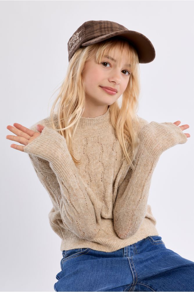 Maglione in maglia traforata a collo alto - Molly Bracken Girl