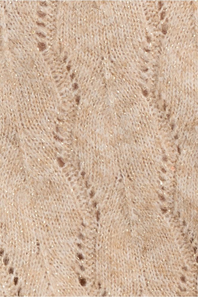 Openwork Knit Sweater, High Collar