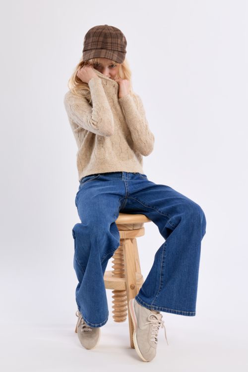 Maglione in maglia traforata a collo alto - Molly Bracken Girl