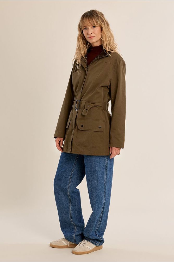 Belted Cotton Parka