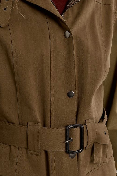 Parka ceinturée en coton