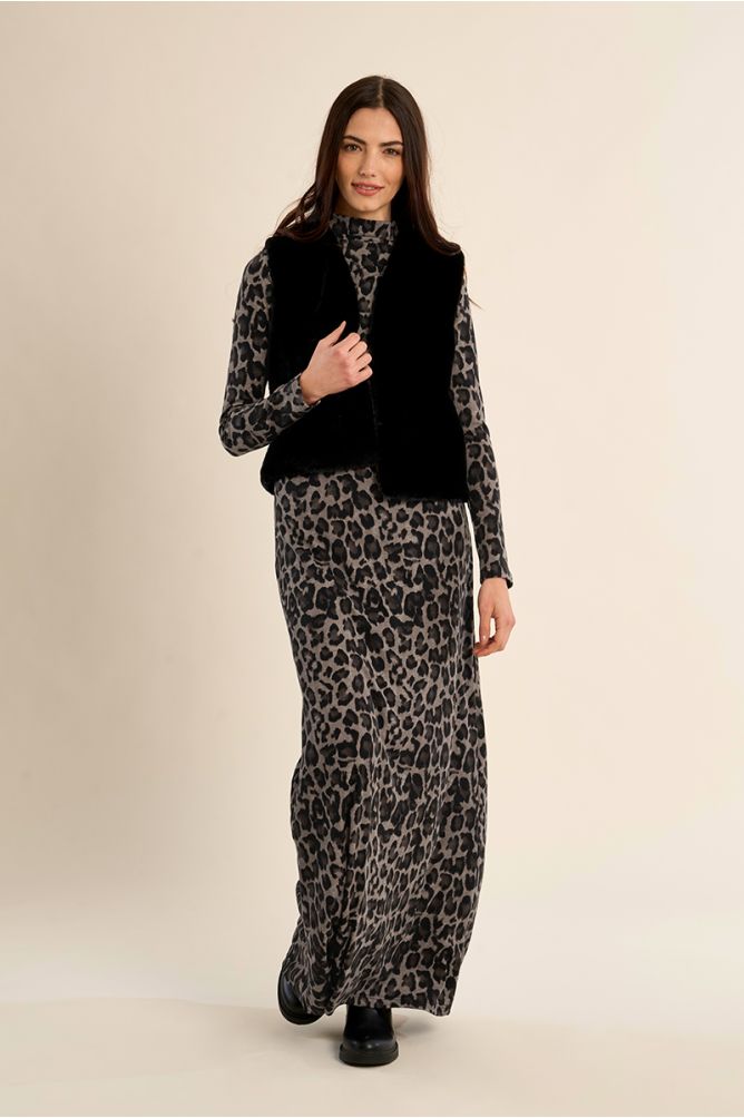 Veste sans manches en fausse fourrure