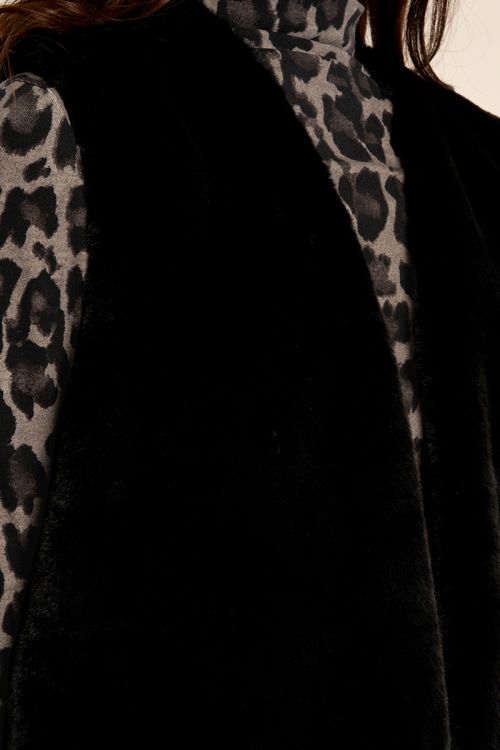 Veste sans manches en fausse fourrure