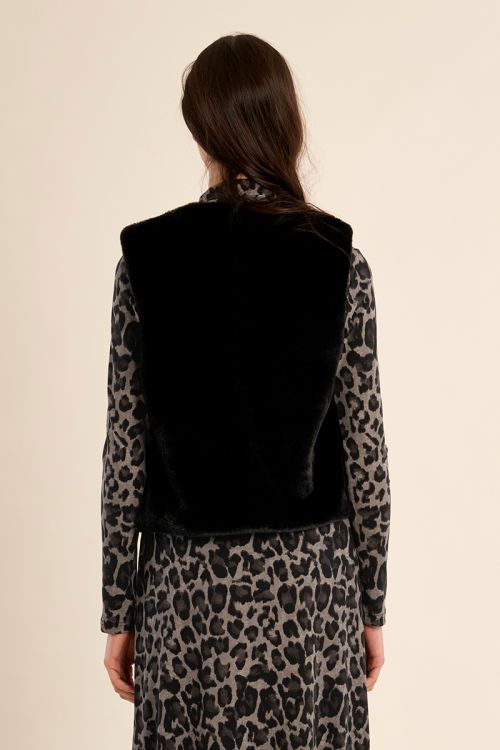 Veste sans manches en fausse fourrure