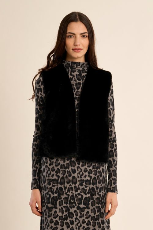 Veste sans manches en fausse fourrure