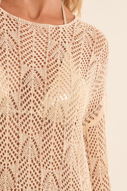 Top de mujer de manga larga, crochet.