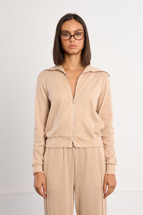 Iridescent double-zip jogger jacket