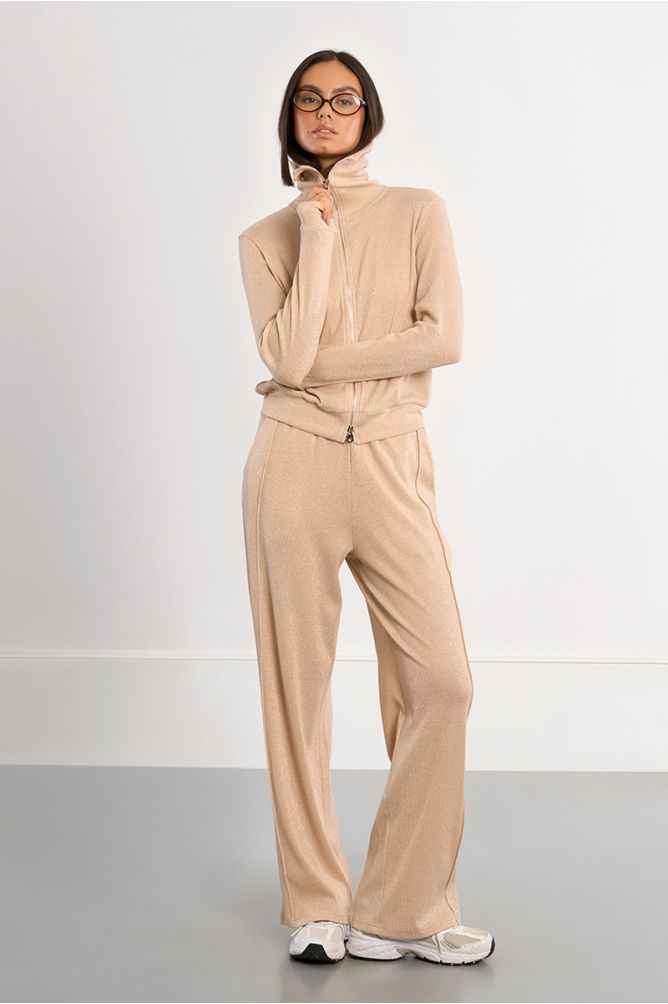 Iridescent double-zip jogger jacket