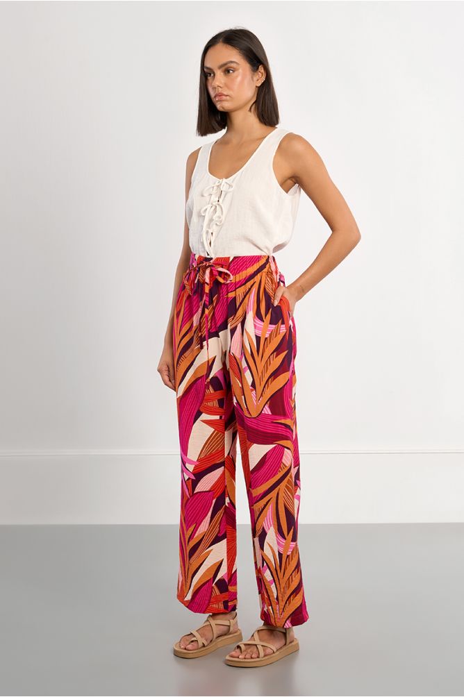 Pantalon large, à imprimé