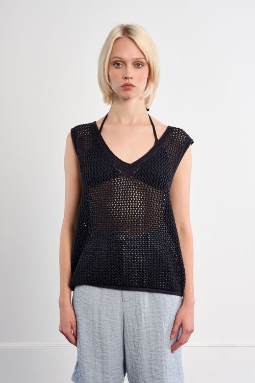 Pull en maille sans manches