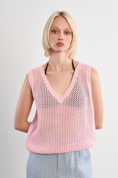 Pull en maille sans manches
