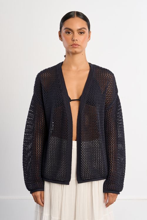 Openwork knit cardigan
