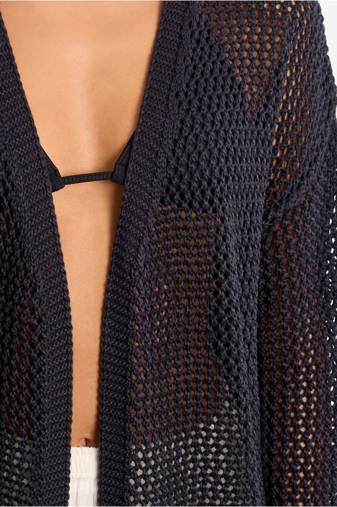 Openwork knit cardigan