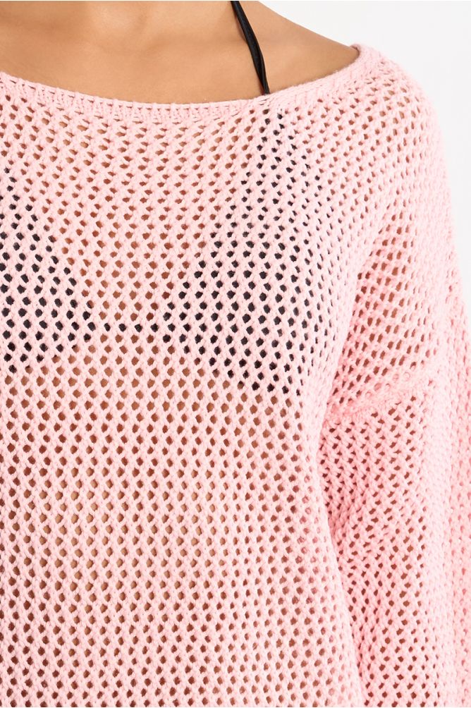 Jersey de mujer de manga larga, en punto acanalado.