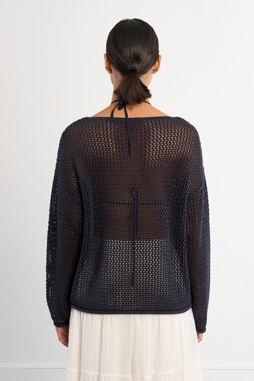 Openwork knit sweater