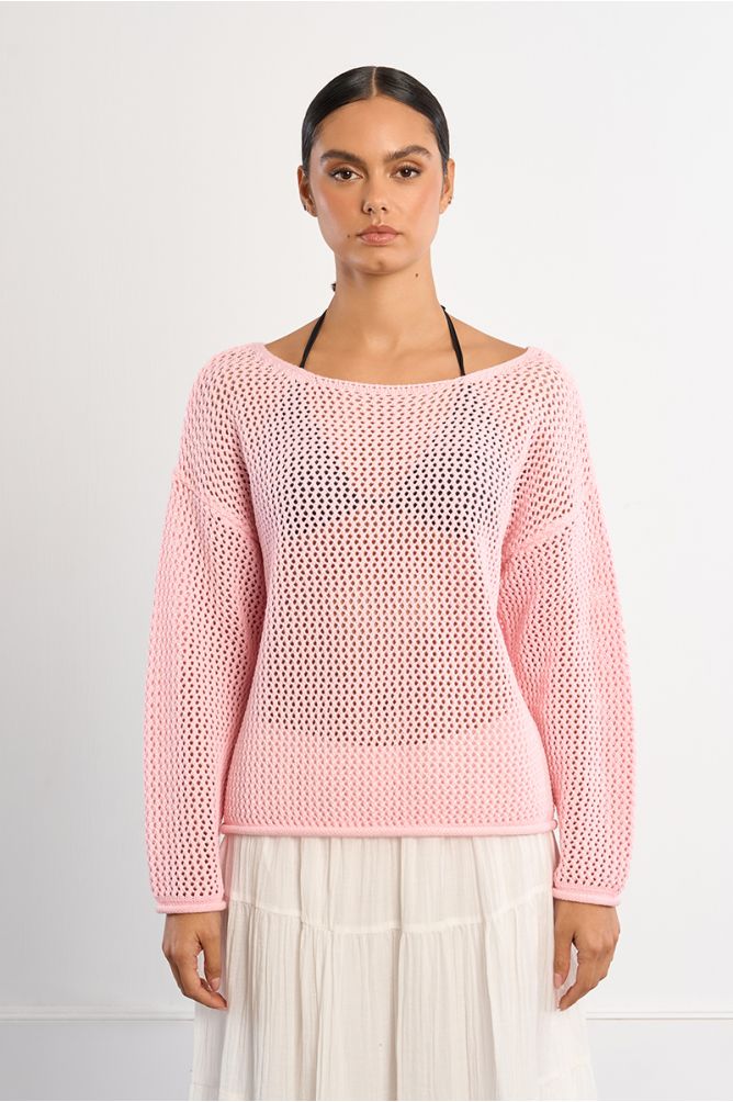 Openwork knit sweater