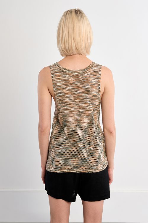 Striped knit tank top