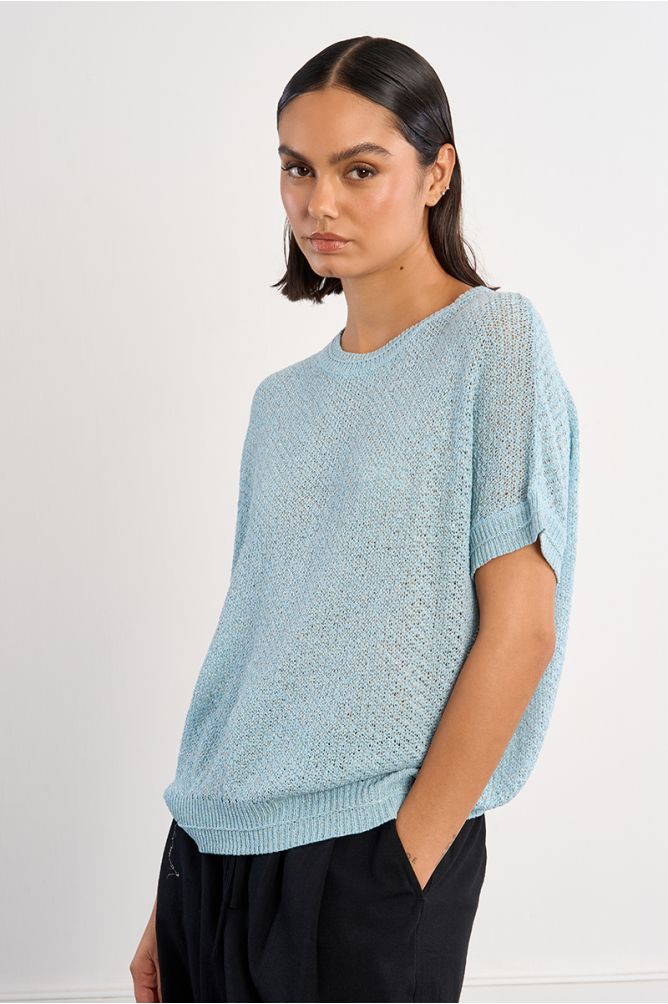 Jersey de mujer de manga corta, de punto.