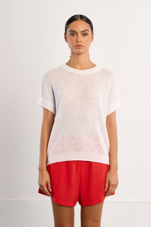 Jersey de mujer de manga corta, de punto.