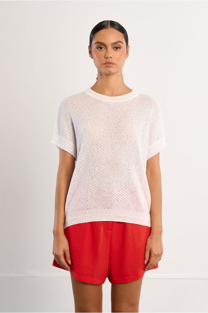 Jersey de mujer de manga corta, de punto.