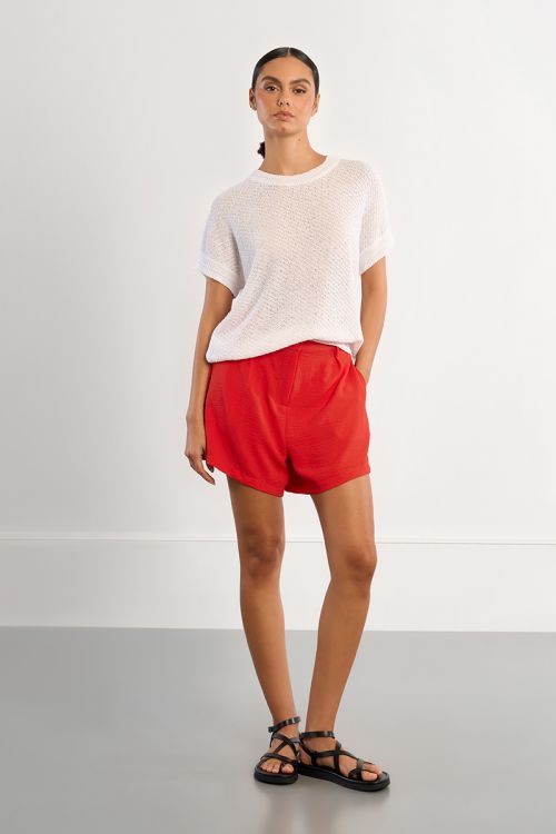 Jersey de mujer de manga corta, de punto.