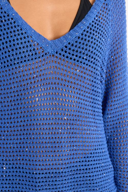 Pull en col V, parsemé de strass