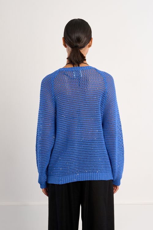Pull en col V, parsemé de strass