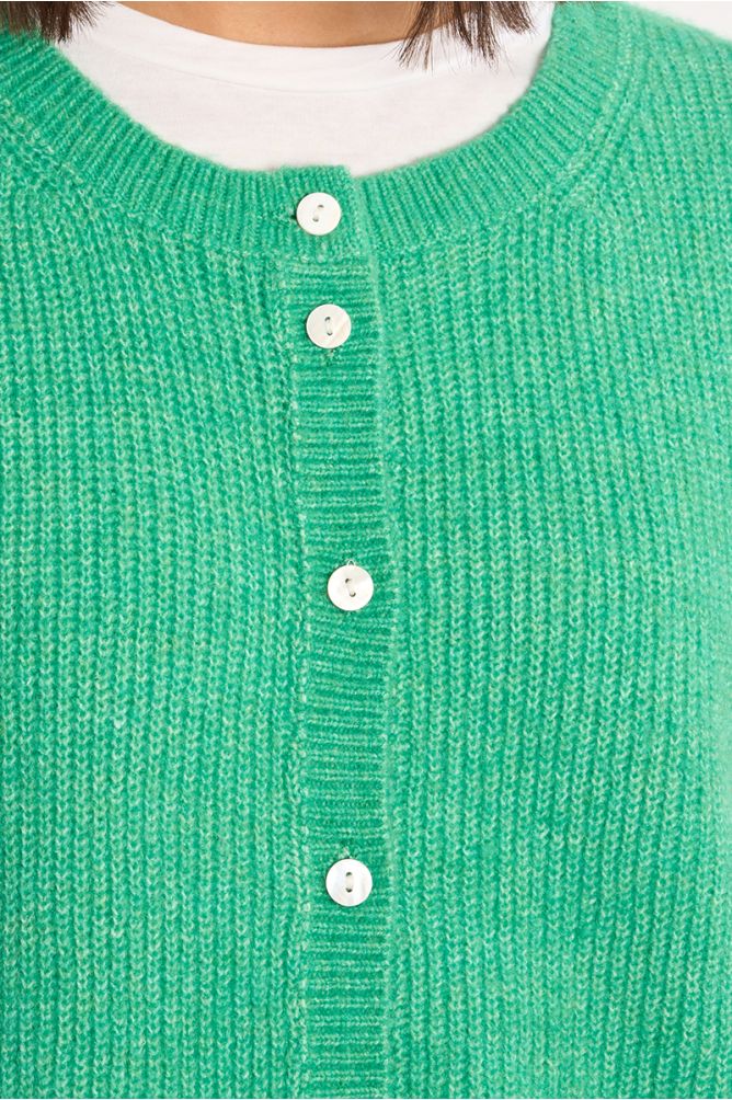 Sleeveless cardigan, buttoned