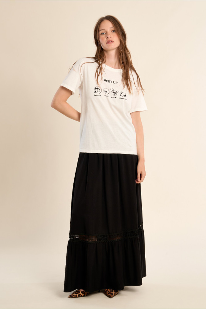 Long openwork skirt