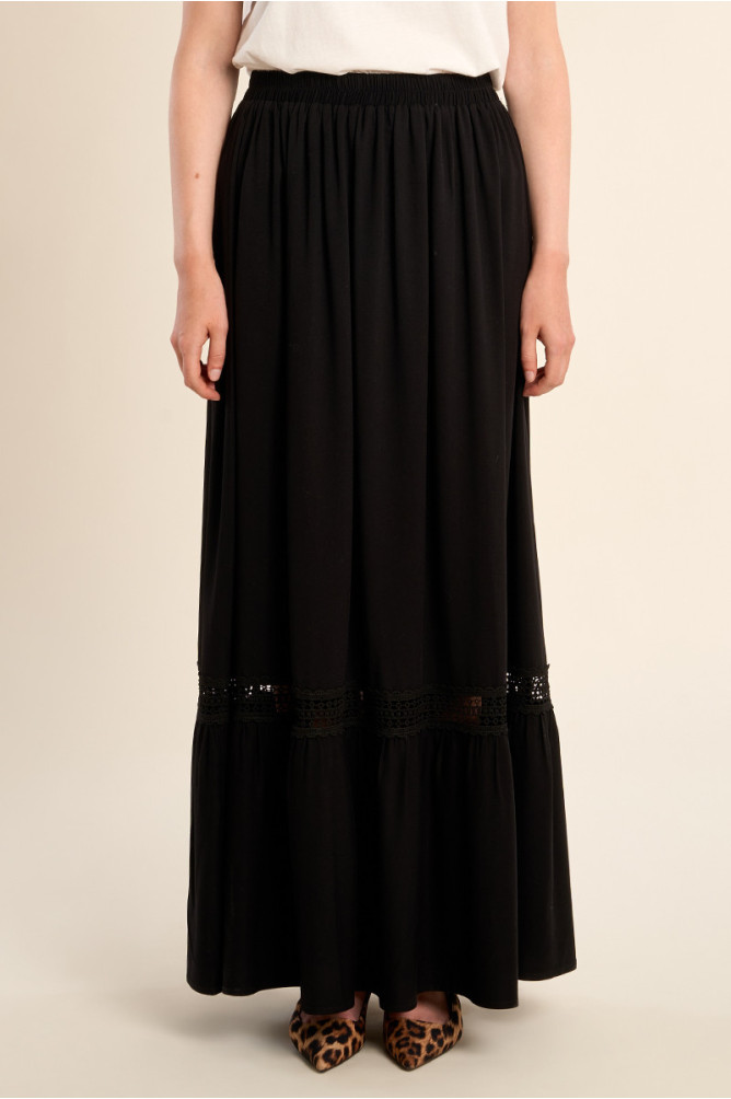 Long openwork skirt