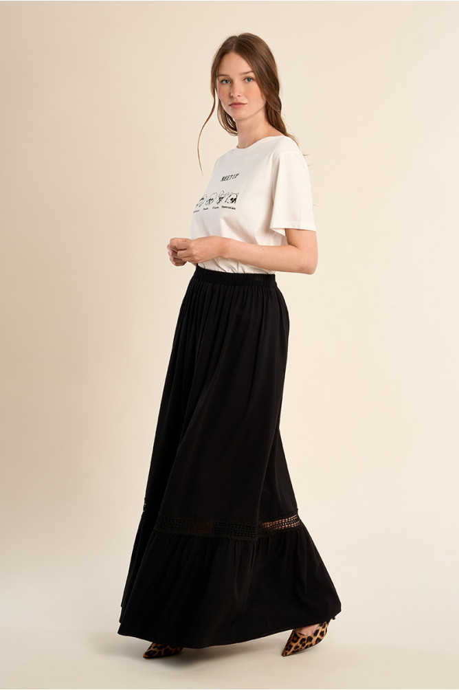 Long openwork skirt