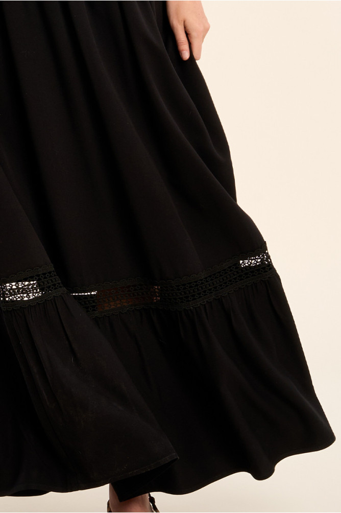 Long openwork skirt