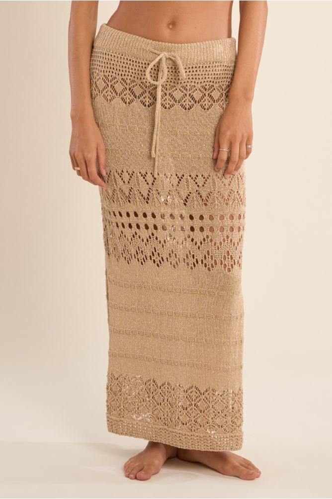 Long crochet beach skirt