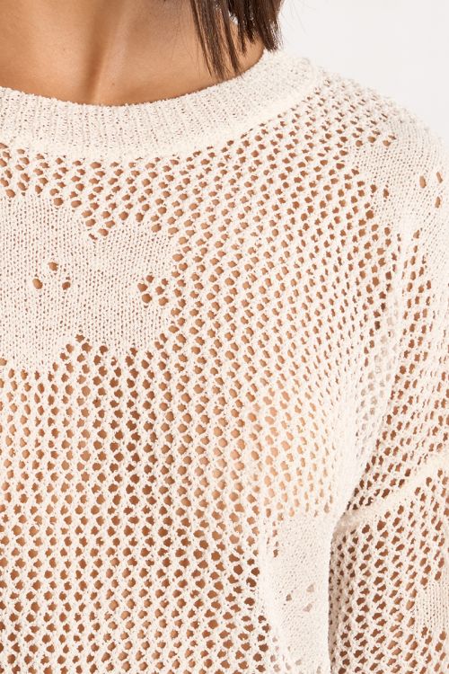 Jersey de mujer de manga larga, detalle flores.