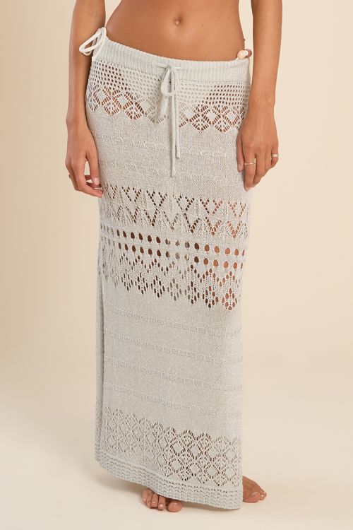 Long crochet beach skirt