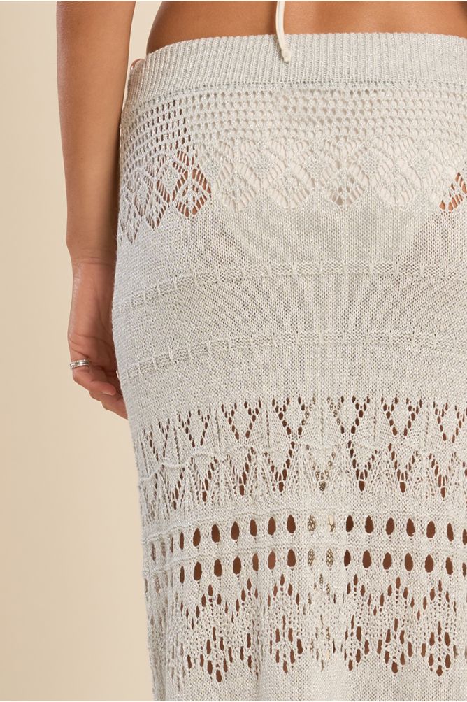 Long crochet beach skirt
